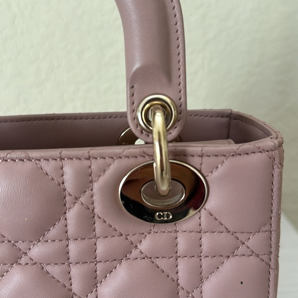 Small Lady Dior, Blush Cannage Lambskin - Picture 8 of 13